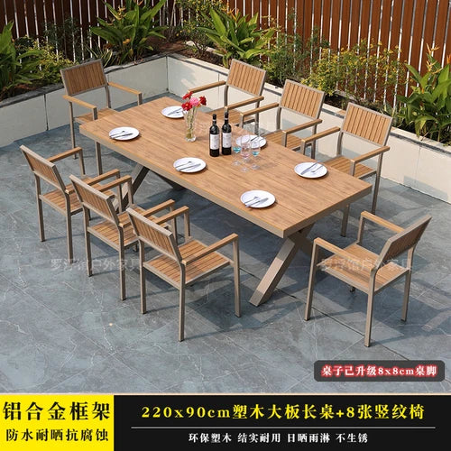 Courtyard table and chair outdoor balcony waterproof and sunscreen garden outdoor leisure table and chair combination