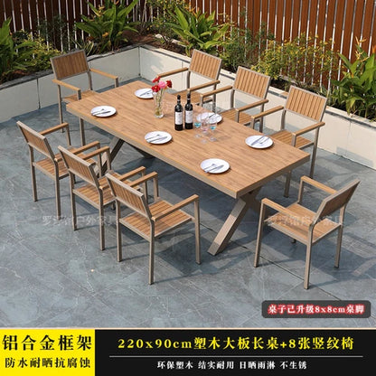 Courtyard table and chair outdoor balcony waterproof and sunscreen garden outdoor leisure table and chair combination
