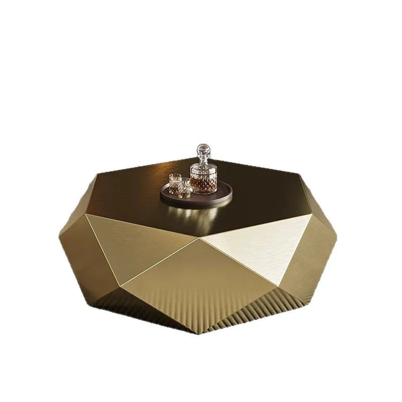 Italian minimalist gold diamond coffee table designer high-end small apartment modern simple special-shaped light luxury living