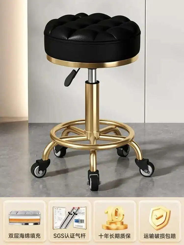 Beauty Chair Specifically Designed for Beauty Salon Adjustable Rotating Pulley Hair Salon Round Stool Tabouret A Roulette 원형의자