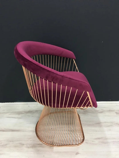 High-end stainless steel dining chair single sofa chair designer home living room wrought iron balcony