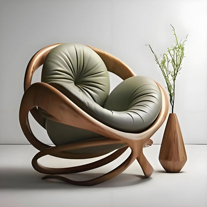 Modern Comfortable Lazy Solid Wood Sofa Chair Designer  Room Soft Decoration Living Room Leisure Armrest Lounge Chair