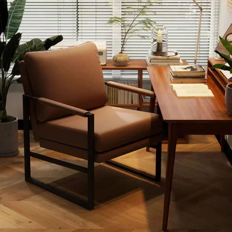 Single Casual Sofa Chair Iron Art Conference Office Negotiation Chair Desk Learning Computer Chair Sofa Chair