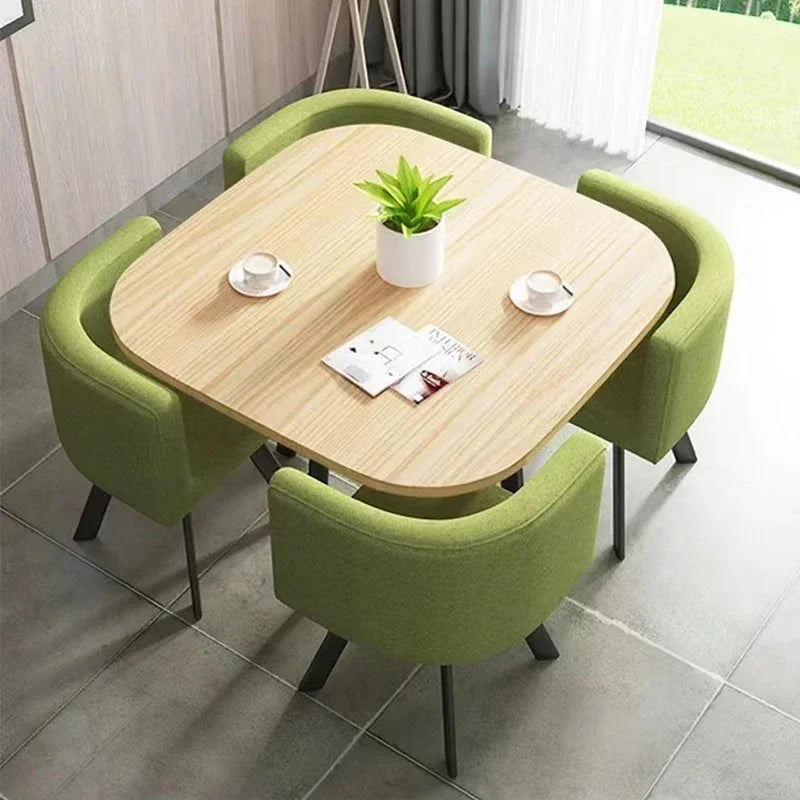 Wholesale Modern   Dining Table Sets 4 6 Chairs Dining Table Wooden Restaurant Cafe Chatting Table