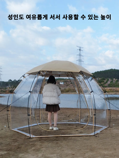 4-6 Person Transparent Tent with Breathable Top Cover Winter Outdoor Camping Windproof Gazebo Large PVC Bubble Tent Family Party
