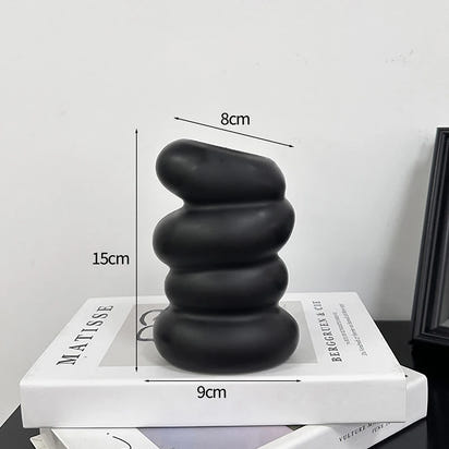 Modern Style Vase Room Decoration Plastic Flower Vase Wihte Black Flower Bottle Aesthetic Floral Arrangement Display Vase