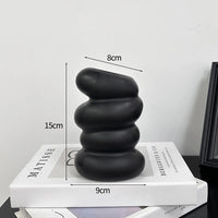 Modern Style Vase Room Decoration Plastic Flower Vase Wihte Black Flower Bottle Aesthetic Floral Arrangement Display Vase