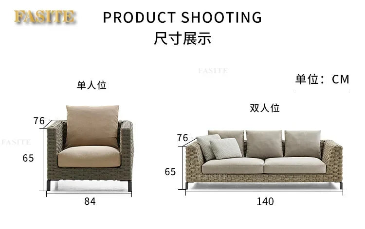 Outdoor rattan sofa combination villa courtyard garden furniture homestay outdoor restaurant lounge chair