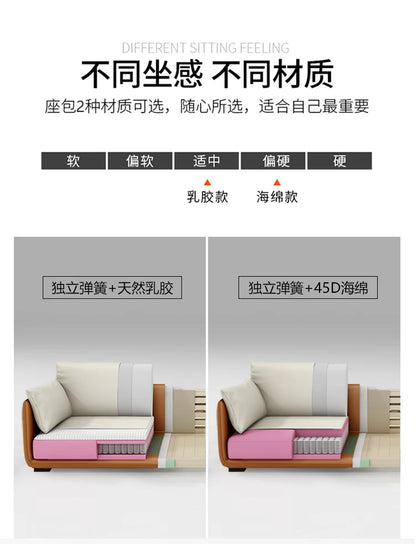 Designer Simple Soft Couches Living Room Comfortable Wood Luxury Modern Sofa Puffs Nordic Home Couch Wohnzimmer Home Furniture
