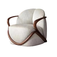 Modern living room furniture, high quality solid walnut lounge chair, high elastic sponge armchair