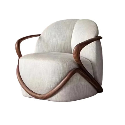 Modern living room furniture, high quality solid walnut lounge chair, high elastic sponge armchair