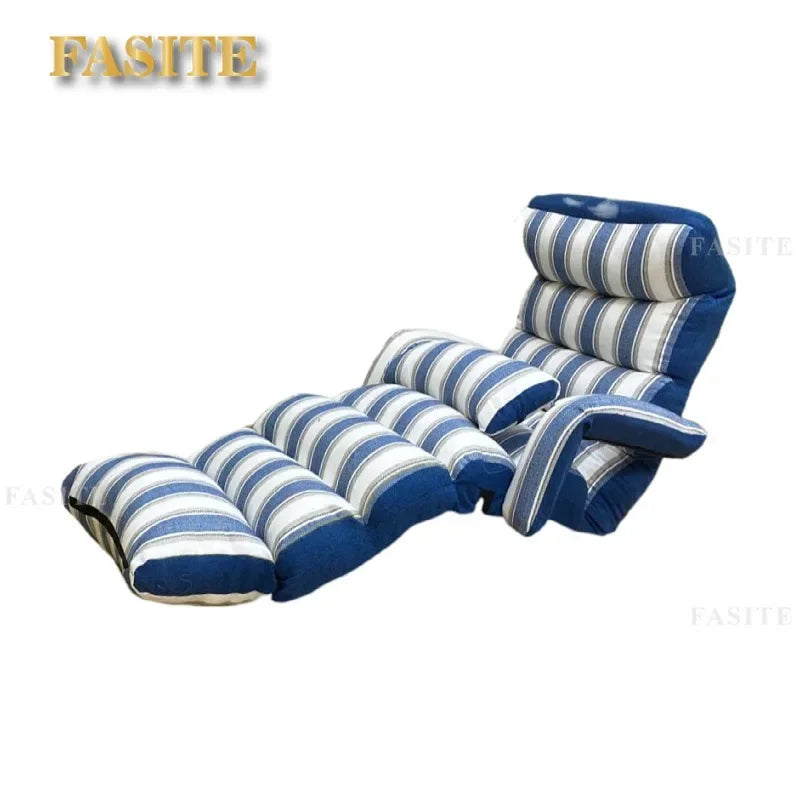Floor Foldable Fabric Upholstered Chaise Lounge Living Room Furniture Lazy Sofa Daybed Sleeper Lounger Chair Stylish Couch Beds
