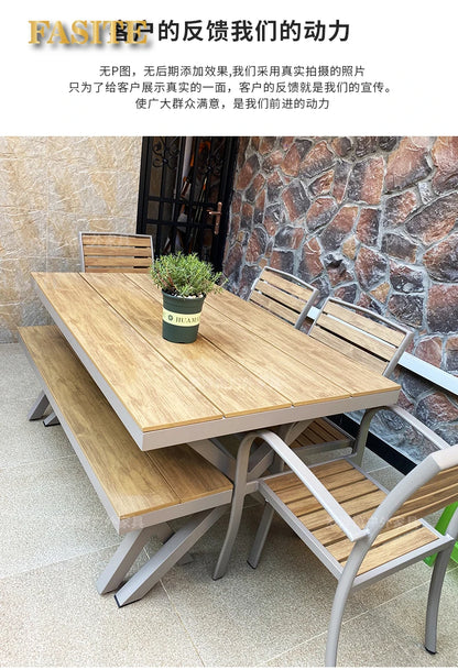 Courtyard table and chair outdoor balcony waterproof and sunscreen garden outdoor leisure table and chair combination