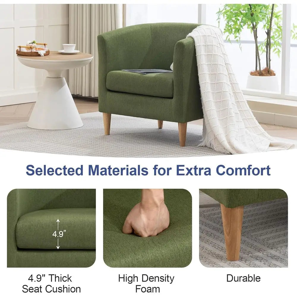 Accent Barrel Chairs Set of 2, Modern Comfy Living Room Chairs with Armrest Small Reading Chair with Cozy Soft Padded for Bedroo