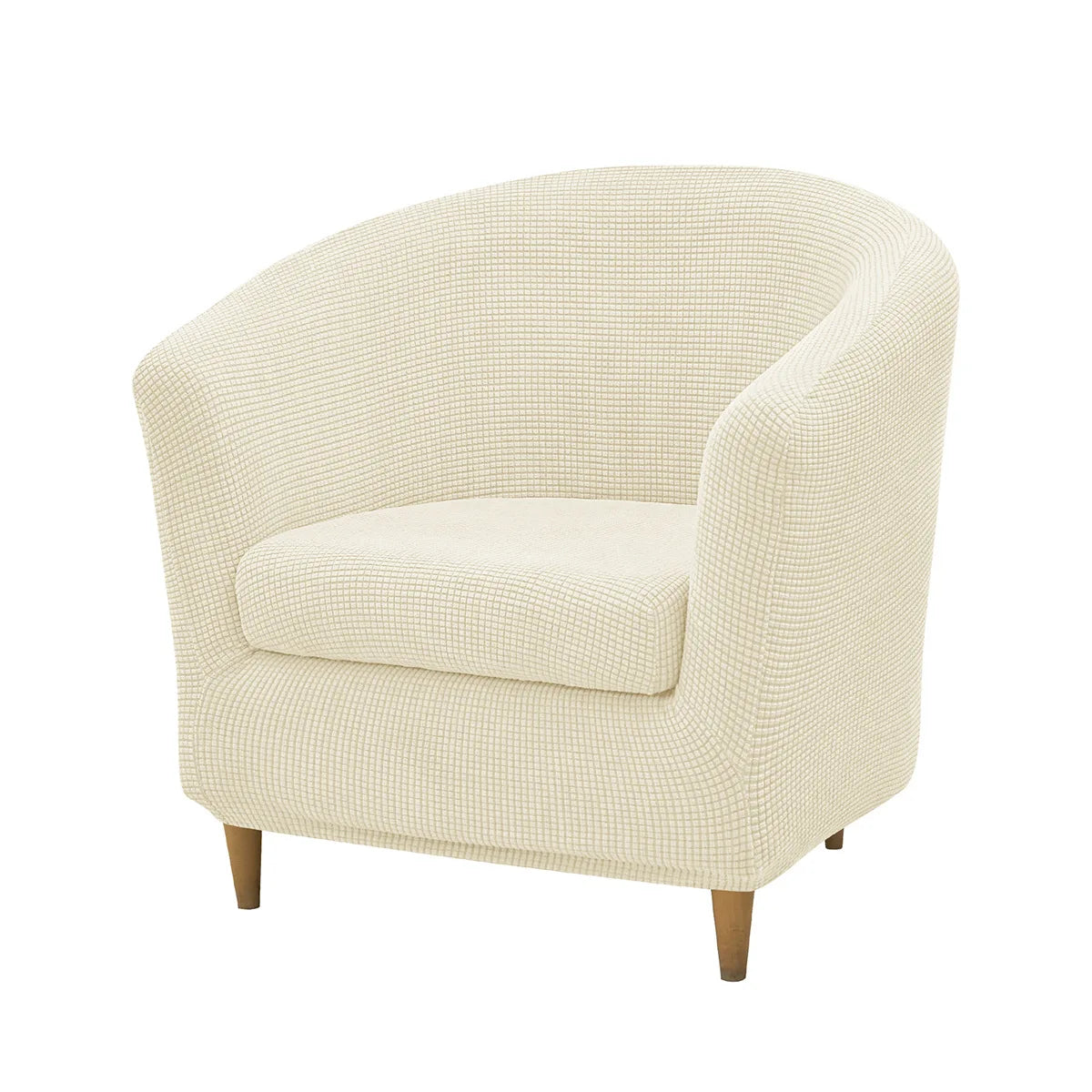 2pcs/set Jacquard Stretch Club Armchair Slipcover 1pc Barrel Tub Sofa Cover + 1pc Polar Fleece Couch Cover Furniture Protector