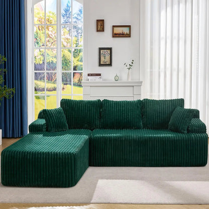 Sectional Sofa Couch, L-Shape Couch 3 Seater Couches for Living Room, Cloud Couch with Oversized Chaise
