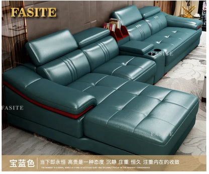 Genuine leather sofa head layer cowhide small unit,simple and modern functional, fashionable leather sofa combination decoration