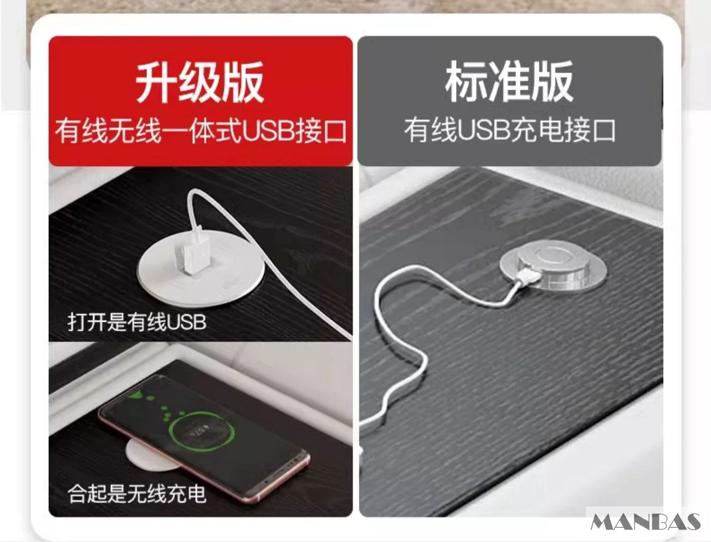 Modern Genuine Leather Sofa Living Room By MANBAS - Stylish Italian Couch with Bluetooth Speaker, USB & Adjustable Headrests