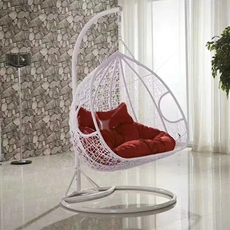 Factory Metal Adult Bamboo Rattan Outdoor Balcony Rocking Hanging Patio Swing Chair