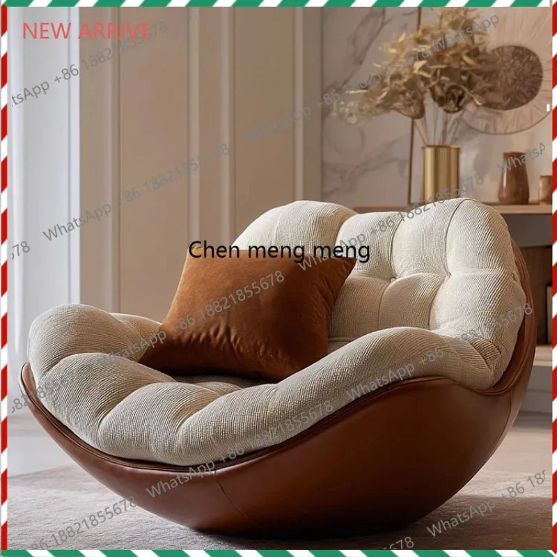 Great discounts Italian minimalist rotating single sofa designer fabric balcony single chair medieval leisure recliner