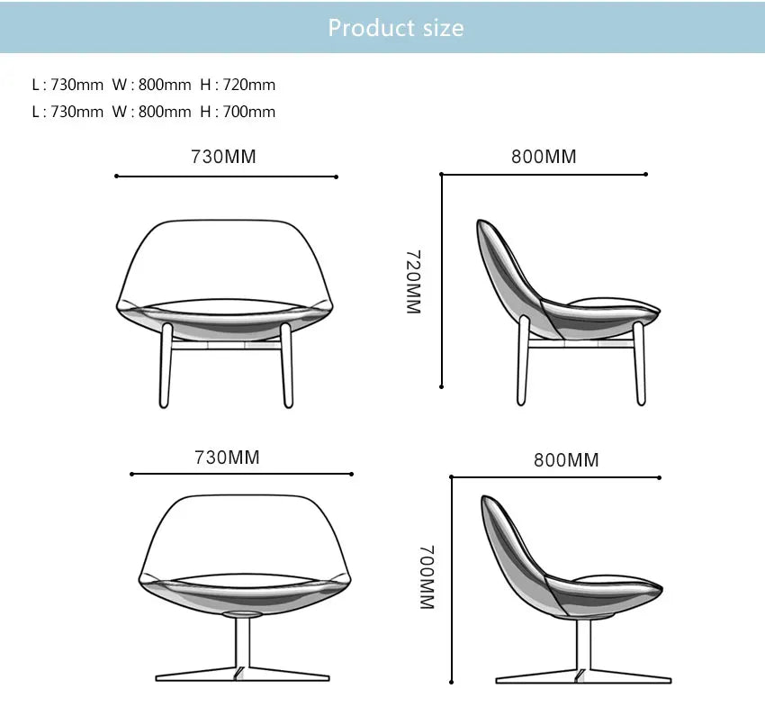 Latest Fabric Hotel Living Room Coffee Shop Relax Leisure Chair