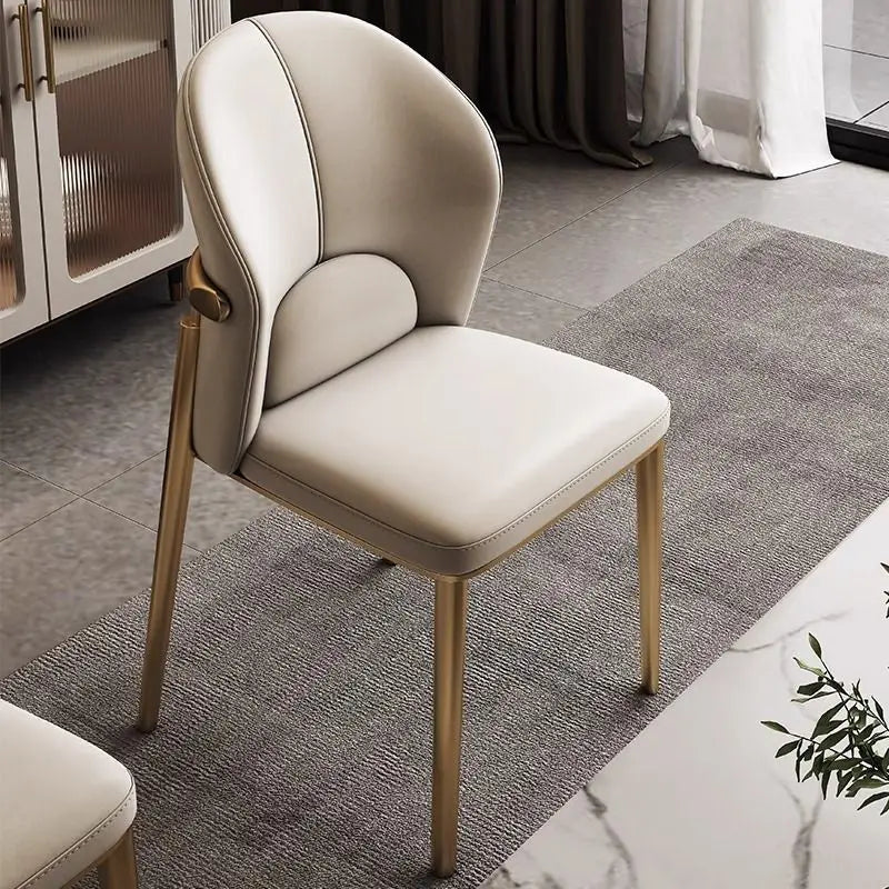 Italian Dining Chair Home Nordic Backrest Chair High-end Restaurant Stool Hotel Modern Simple Light Luxury Stainless Steel Chair
