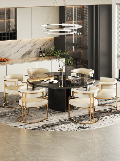 Designer Dining Chairs Beige Gold Legs Waiting Fashion Sofa Chairs Luxury Adults Floor Protector Sillas Indoor Supplies