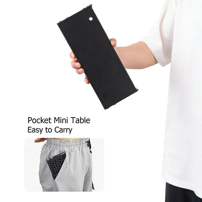 Pocket Mini Table for Camping, Aluminum Lightweight Portable Table Foldable Leg Design Perfect for Cookware, Hiking, Fishing