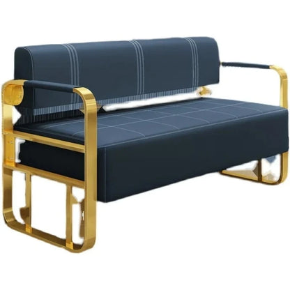 A Barber Shop Sofa Waiting Chair Stainless Steel Office Reception Sofa Chair