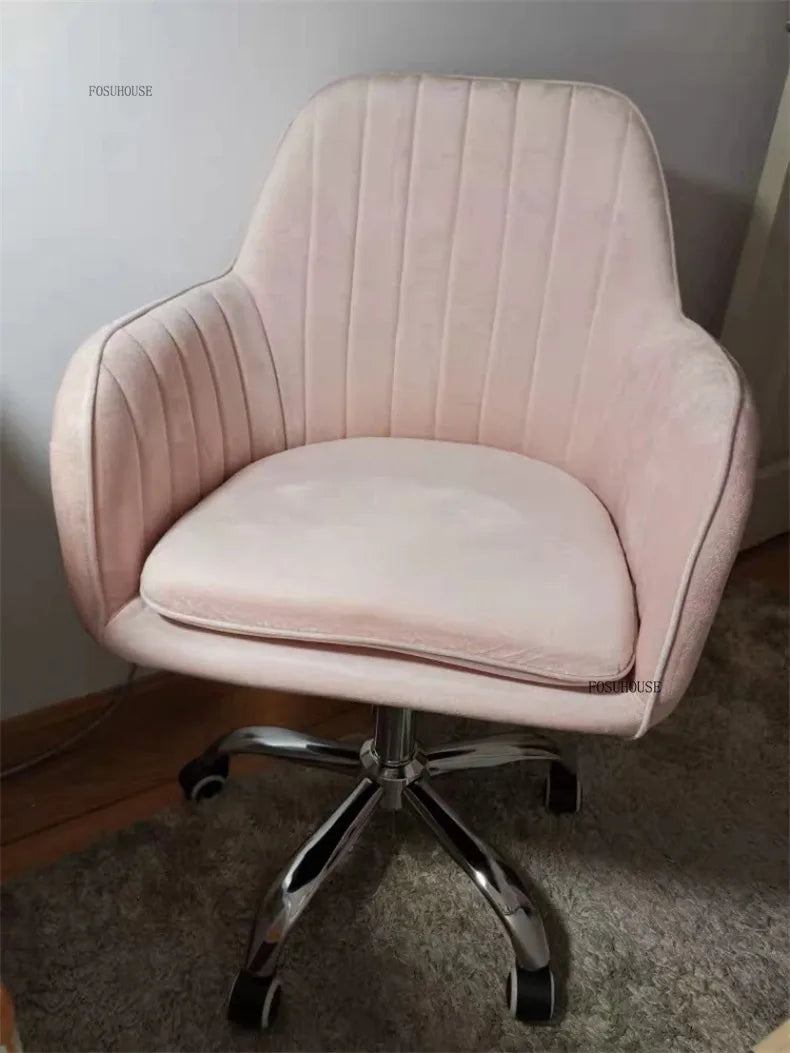 Nordic Style Office Chairs Leisure Home Computer Chairs Student Backrest Lift Chair Single Swivel Armchairs for Office Furniture