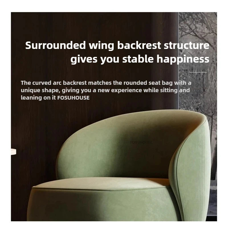 Creative Velvet Living Room Chairs Italian Living Room Furniture Hotel Cafe Leisure Designer Armchair Home Backrest Dining Chair