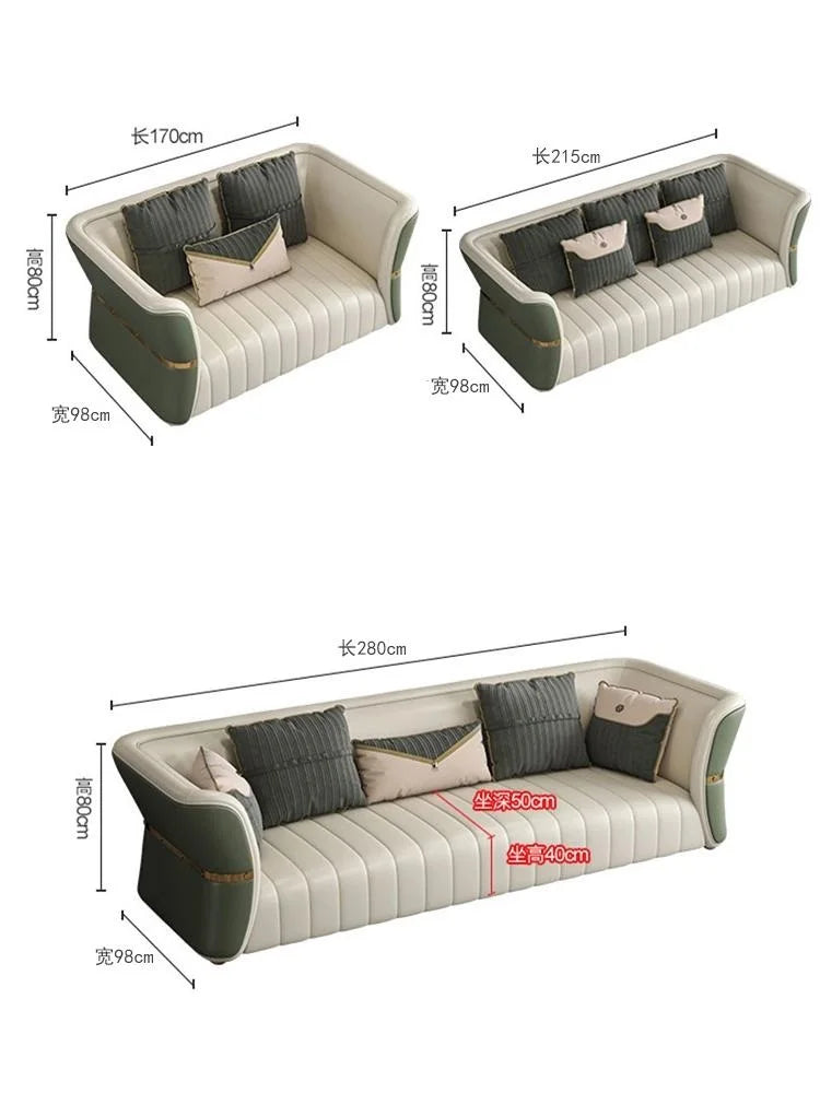 Light luxury leather sofa set living room modern split sofa lounge custom sofa set home living room sofa set furniture