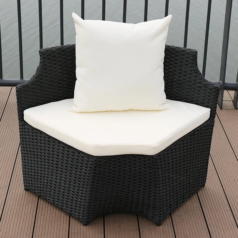Outdoor leisure courtyard rattan chair five-piece combination outdoor villa open-air balcony creative storage home back chair