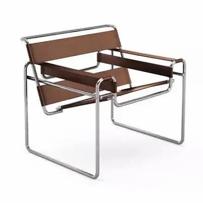 Vasily Chair Designer Celebrity Reclining Chair Medieval Leisure Sofa Stainless Steel Saddle Leather Living Room Chair