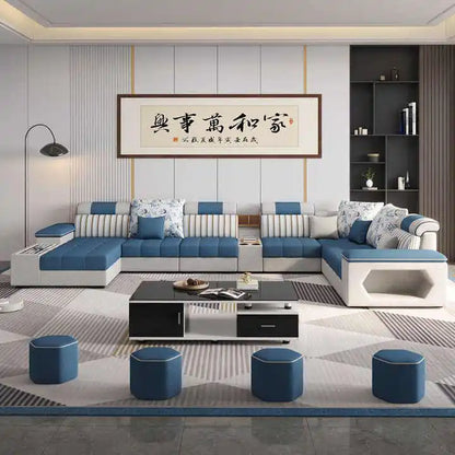 Italian Simple Modern Light Luxury Sofa Living Room Furniture White Grey Orange Corner Modular Sofa