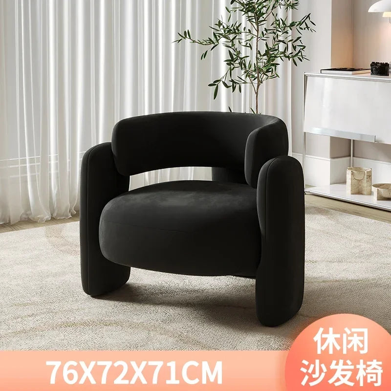 Cream Single Sofa Chair Balcony Light Luxury Chair Tea Table Combination Beauty Salon Rest Area Reception Negotiation Chair
