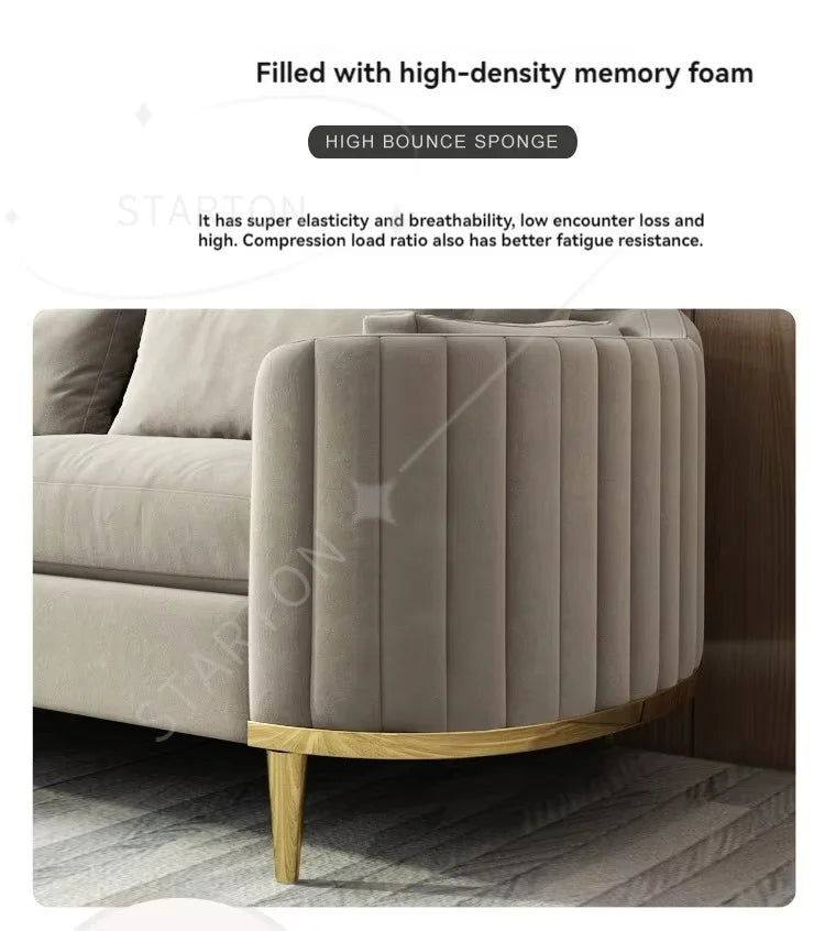Modern 3-Seater  Sofa Set Simple & Stylish Removable & Washable Velvet Cushions for Small Living Spaces for Apartments