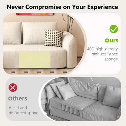 111" Modular Sectional Couches Luxury Modern Curved Back Sofa,Minimalist Comfy L-Shape Boneless Cloud Couch for, Customized