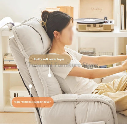 Comfort Soft Desk Chair with Adjustable Armrests Home Office Ergonomic Wide Seat Computer Chairs High-Back Gaming Recliner Chair