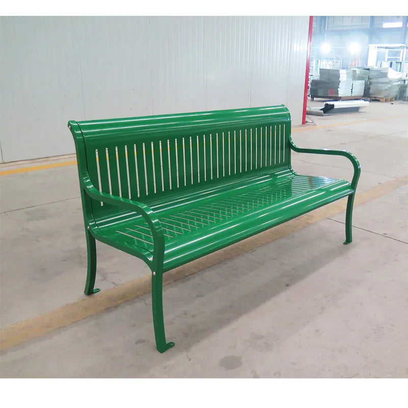 Community outdoor park chair stainless steel leisure seat outdoor bench metal public seat long stool wholesale
