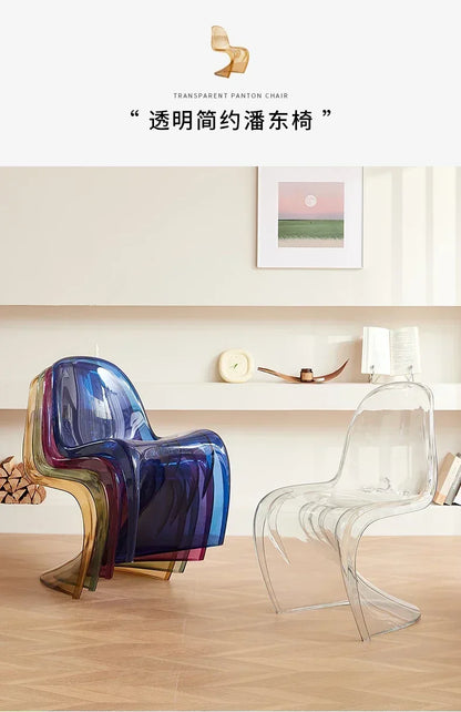 Design Minimalist Dining Chair Acrylic Kitchen Colorful Office Chair Modern Living Room Cadeira Kitchen Furniture  A1