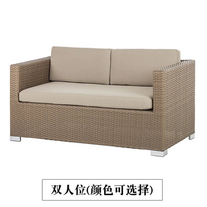 Outdoor Coffee Table Garden Sofas Combination Leisure Nordic Lawn Garden Sofas Simple Pe Rattan Furniture Sofá Jardín MHHYSF