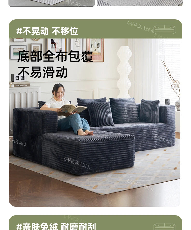 Oversized Boneless Double Lounge Sofa Chair Compressed Sectional Cloud Couch Corduroy L Shape Sofa Bed Couch Divano Da Soggiorno