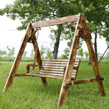 Advanced Wooden Patio Swings Balcony Villa Courtyard Fashion Patio Swings Hotel Simplicity Outdoor Furniture Columpiar Lsqq