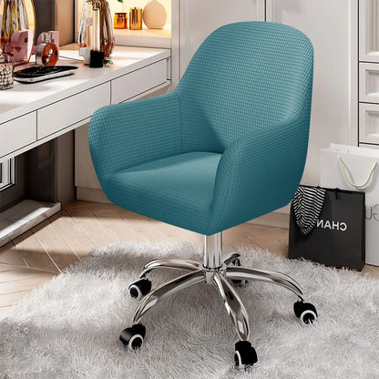 Solid Elastic Rotating Chair Cover Dining Room Spandex High Sloping Armchair Covers Office Chair Slipcover Coffee Bar Make Up