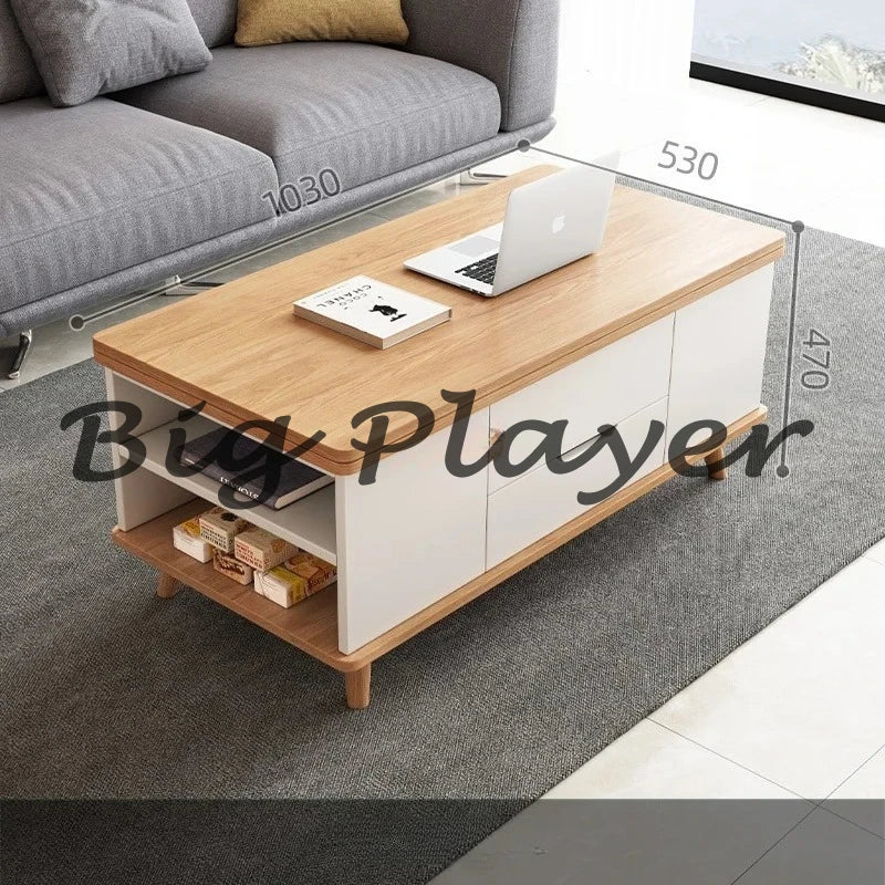 Creative Folding Dining Table Dual-Use Small Apartment Simple Unique Living Room Retractable Lifting Coffee Table Furniture