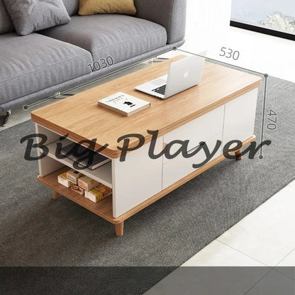 Creative Folding Dining Table Dual-Use Small Apartment Simple Unique Living Room Retractable Lifting Coffee Table Furniture