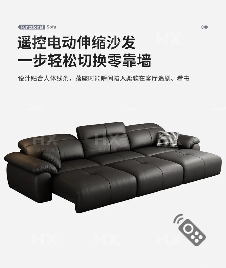 Genuine Leather Black Sofa Recliner Sectional Sleep Luxury Designer Sofa Daybed Modern Divano Soggiorno Couches Furniture