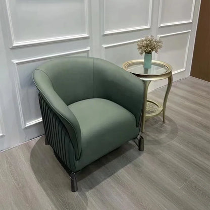 Italian style living room small chairs office and guest rooms single sofa chairs rotatable genuine leather leisure chairs