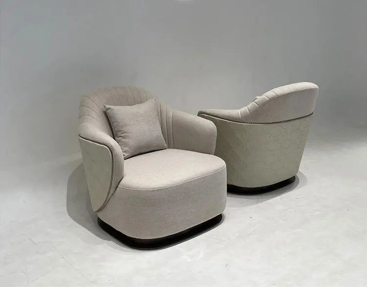 Italian light luxury single sofa chair villa living room home leather armchair